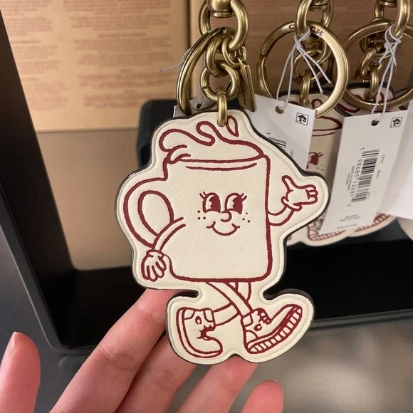 Coach Cream and Brown Tote Bag Charm - Picture 1 of 1